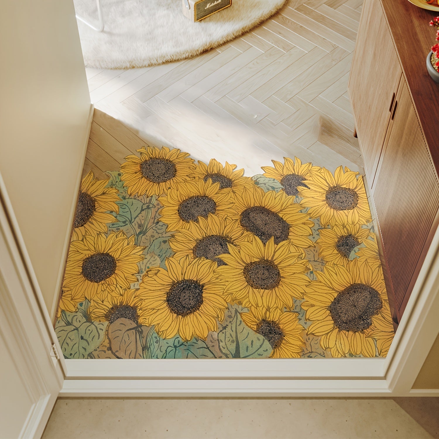  Doormat Indoor Sunflower Bloom Non-Slip Front Door