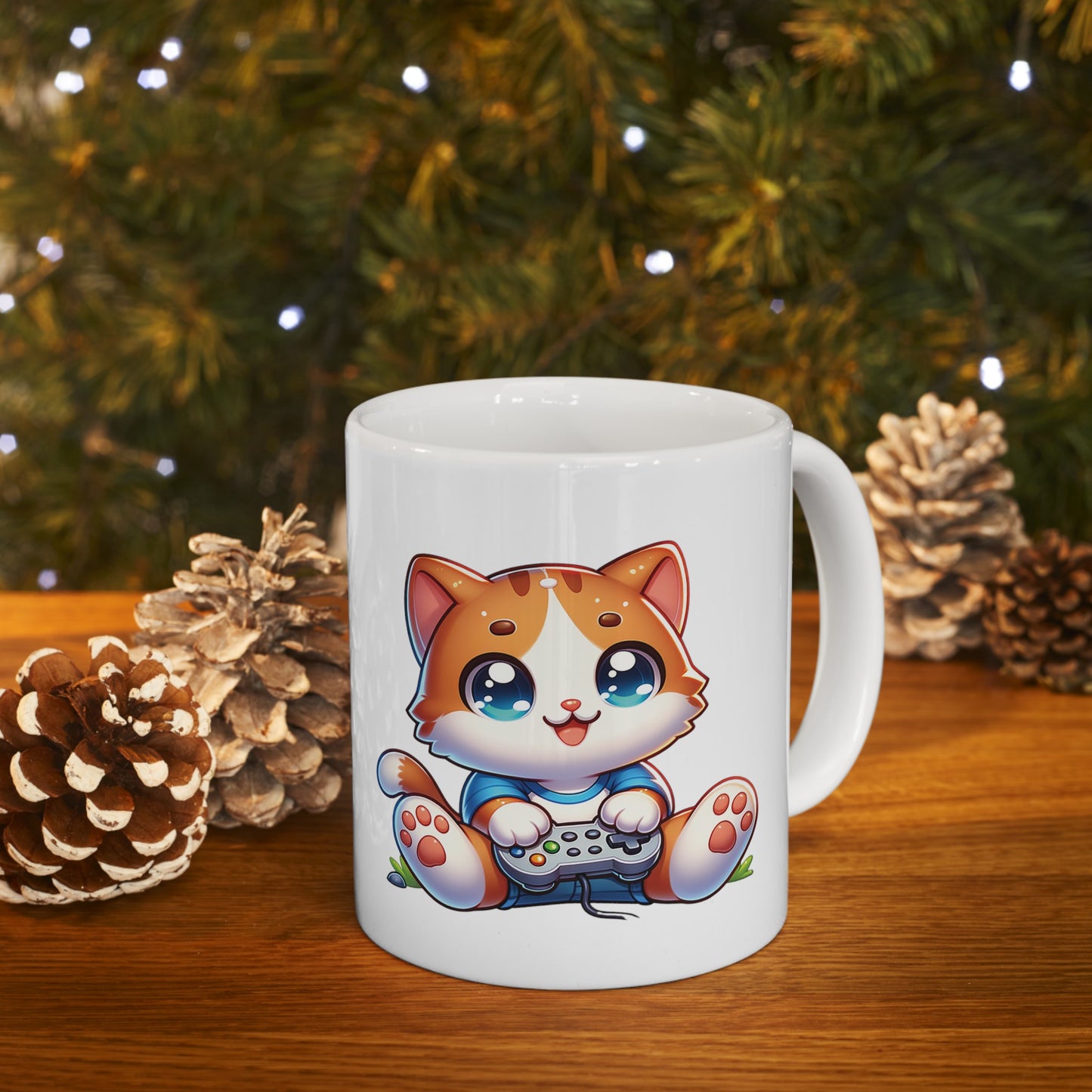 Cute Gamer Cat Coffee Mug