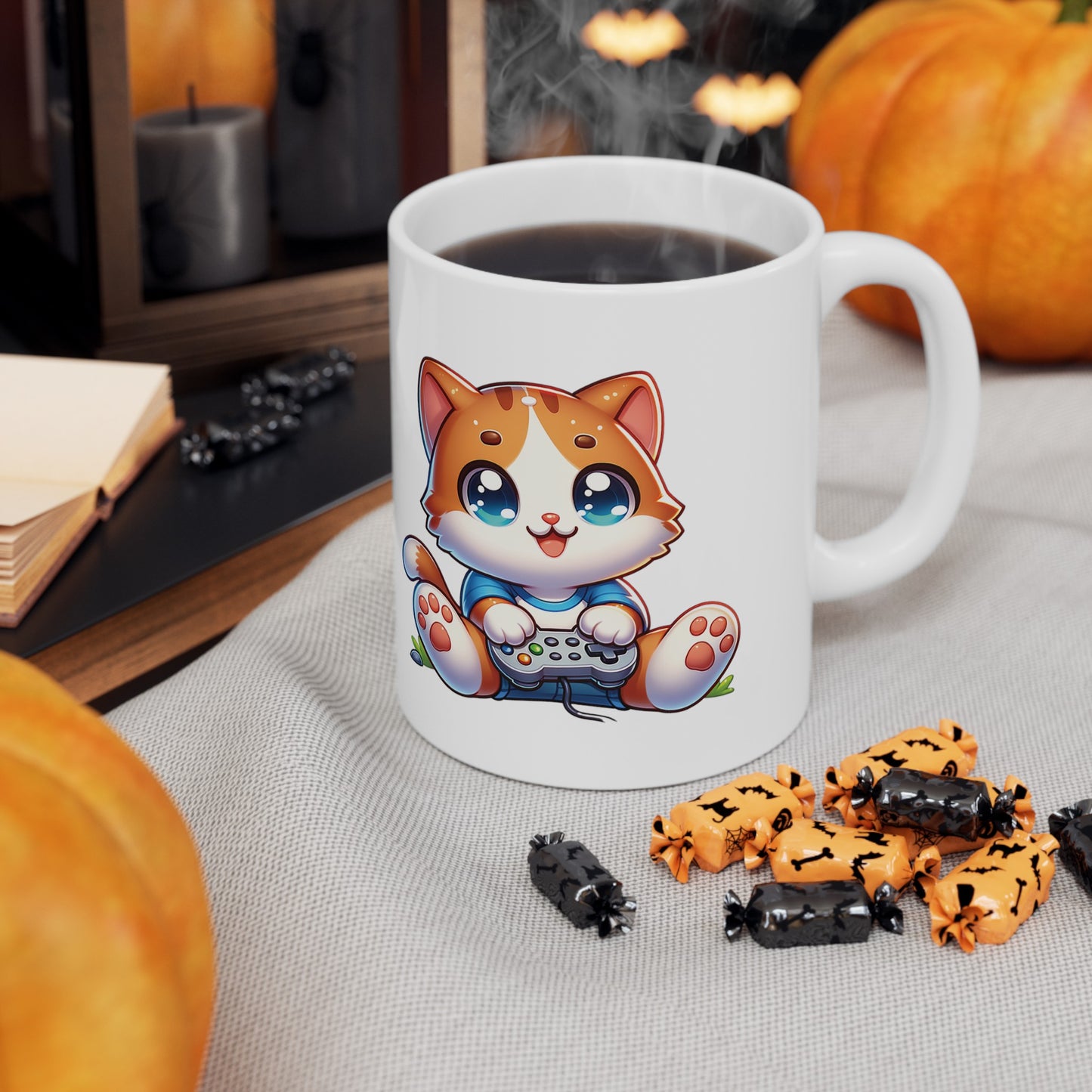 Cute Gamer Cat Coffee Mug