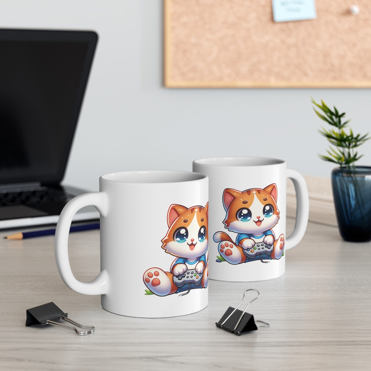 Cute Gamer Cat Coffee Mug