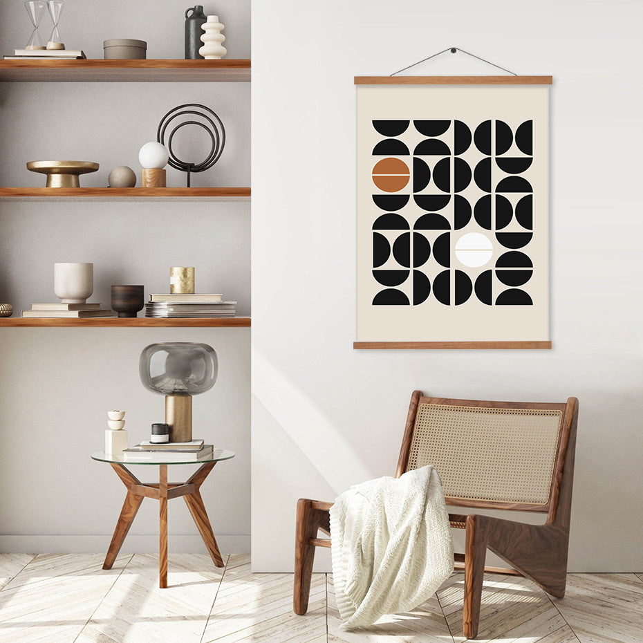 Geometric Beige Bohemian Art Print freeshipping - khollect